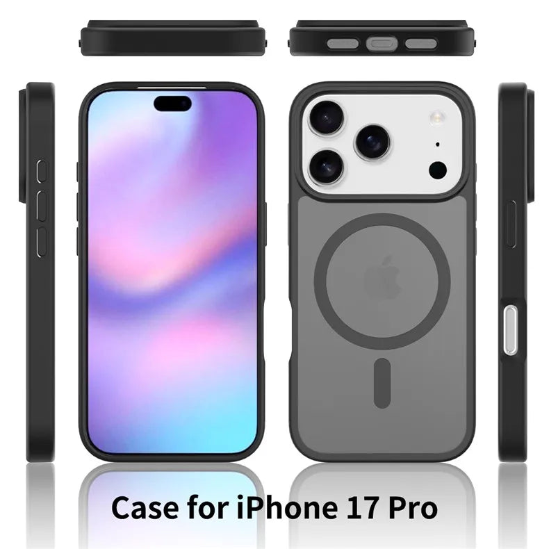 Matte Magnetic Phone Case Custom Skin Feel Shock Proof Cover Anti Fingerprint Frosted Magnetic Case For iPhone 17 Pro