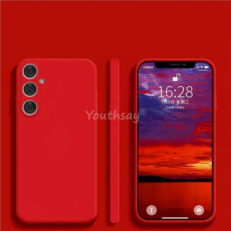 For Samsung Galaxy S25 Case Liquid Silicone Phone Case Samsung S25 Cover Plain Rubber TPU Phone Protector S25 Plus Ultra Cover