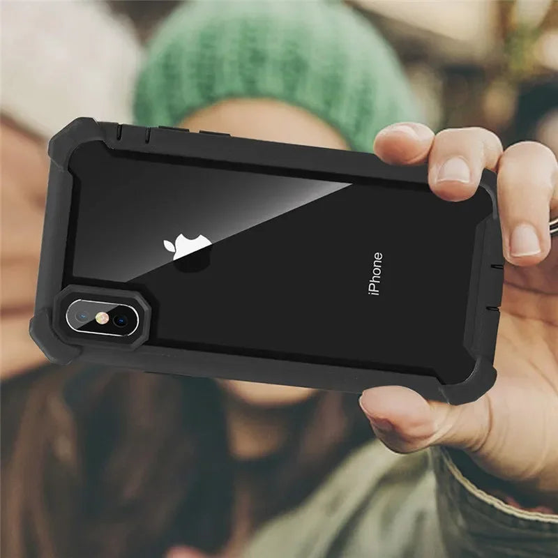 Clear TPU & PC Bumper Case – Shockproof iPhone Cover