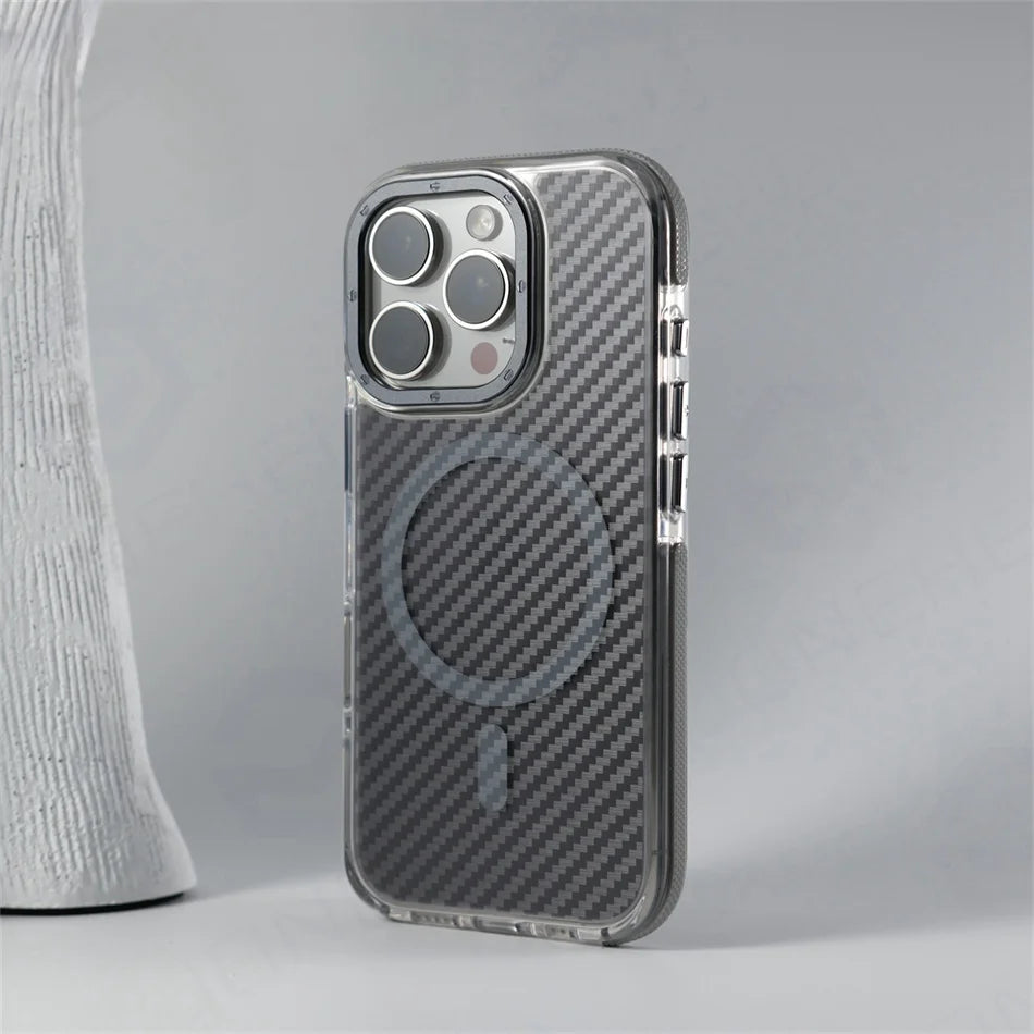 Non-Slip Carbon Fiber MagSafe Case for iPhone – Sleek Armor Protection