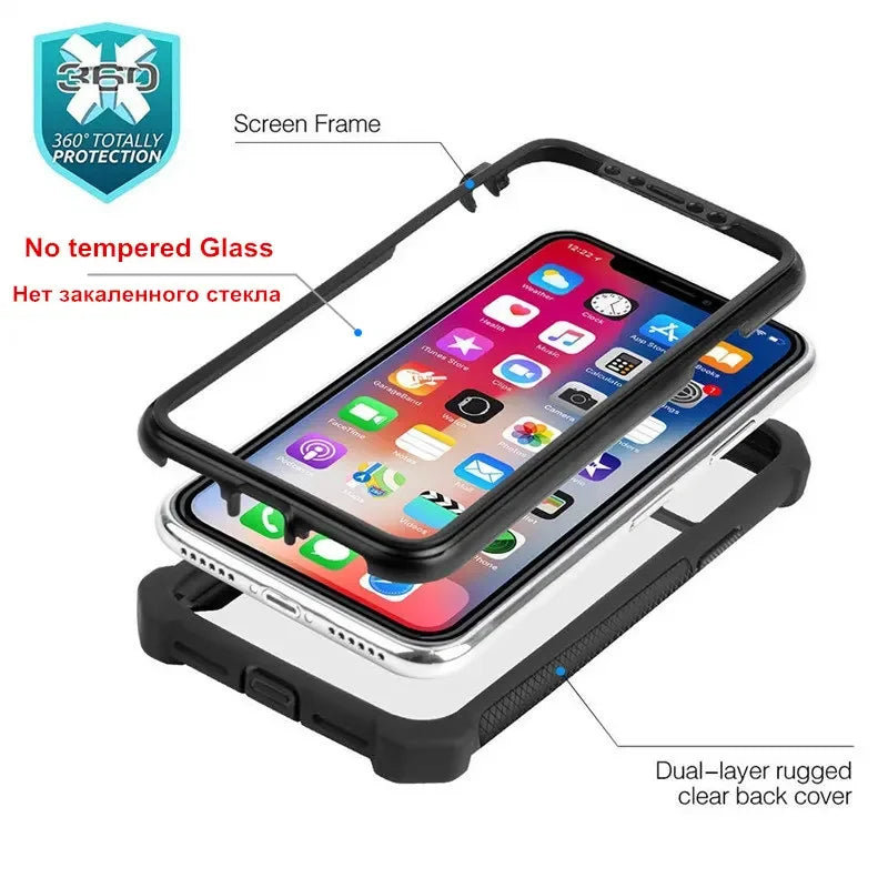 Clear TPU & PC Bumper Case – Shockproof iPhone Cover