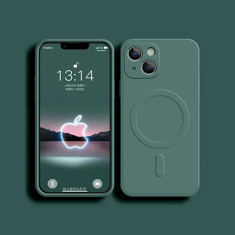 Liquid Silicone Case For iPhone 16 15 14 Plus Pro Max Magsafe Magnetic Wireless Charge Soft Cover