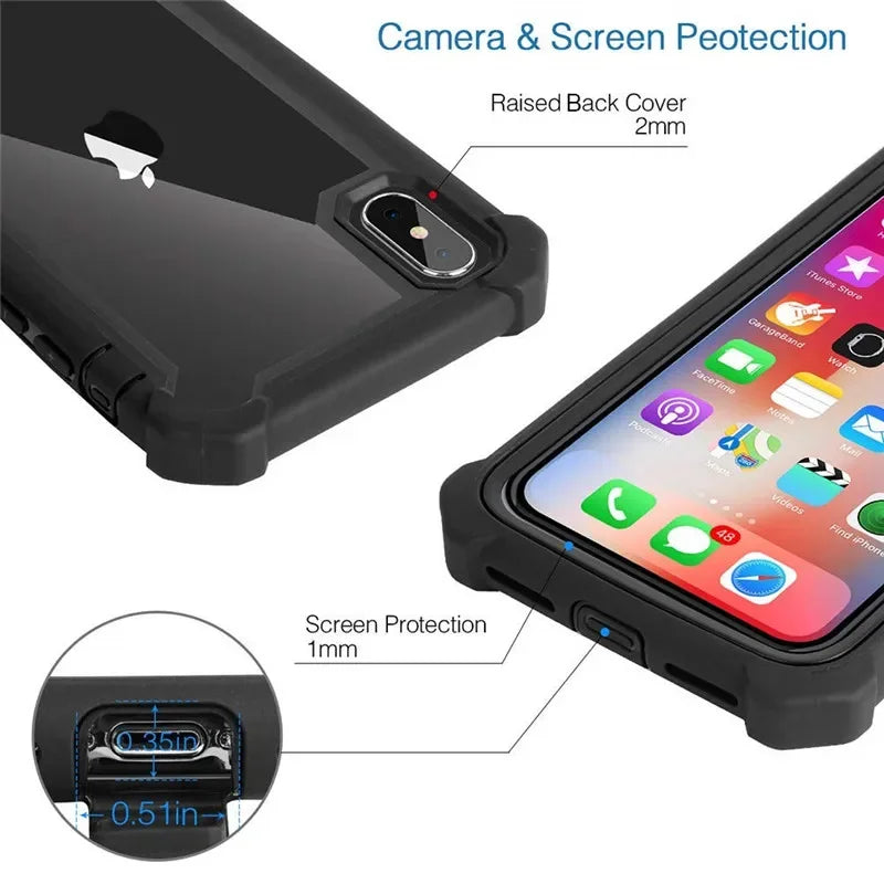Clear TPU & PC Bumper Case – Shockproof iPhone Cover