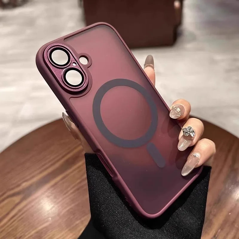 Translucent Magnetic Matte Phone Case for iPhone 16 Plus Pro Max Compatible with Magsafe