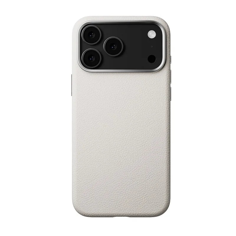 Strong Leather Magnetic Case For iPhone With Wireless Charging Metal Camera Protection Cover