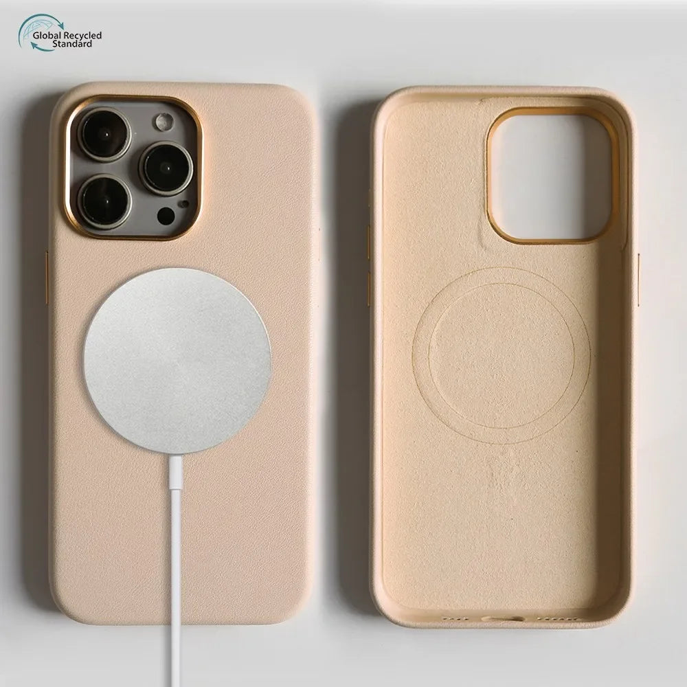 Eco-Friendly Magnetic Leather Phone Case For iPhone 16