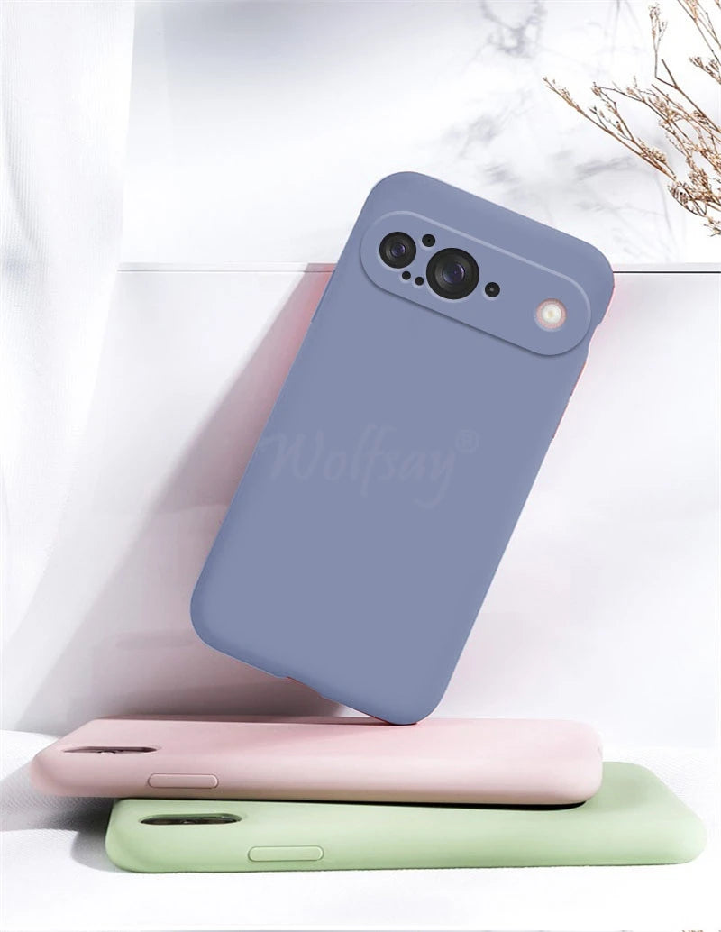 For Google Pixel 9 Case Liquid Silicone Rubber Protector Phone Case Google Pixel 9 Cover TPU Plain Case Pixel 9 Cover