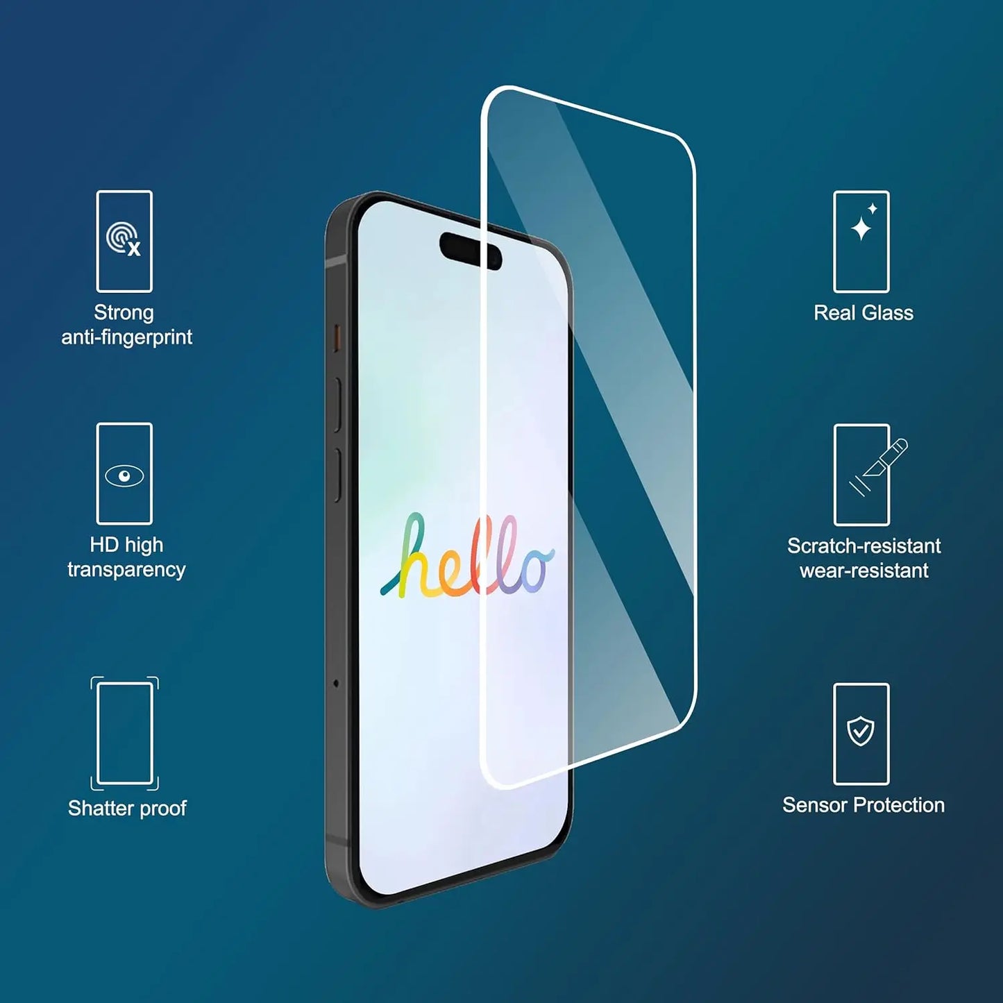 Silicone Case For iPhone 16 15 14 11 Pro Max 13 12 Mini 16 Plus X XR 7 8 Soft Shockproof With 2 PCS Glass Screen Protector Cover