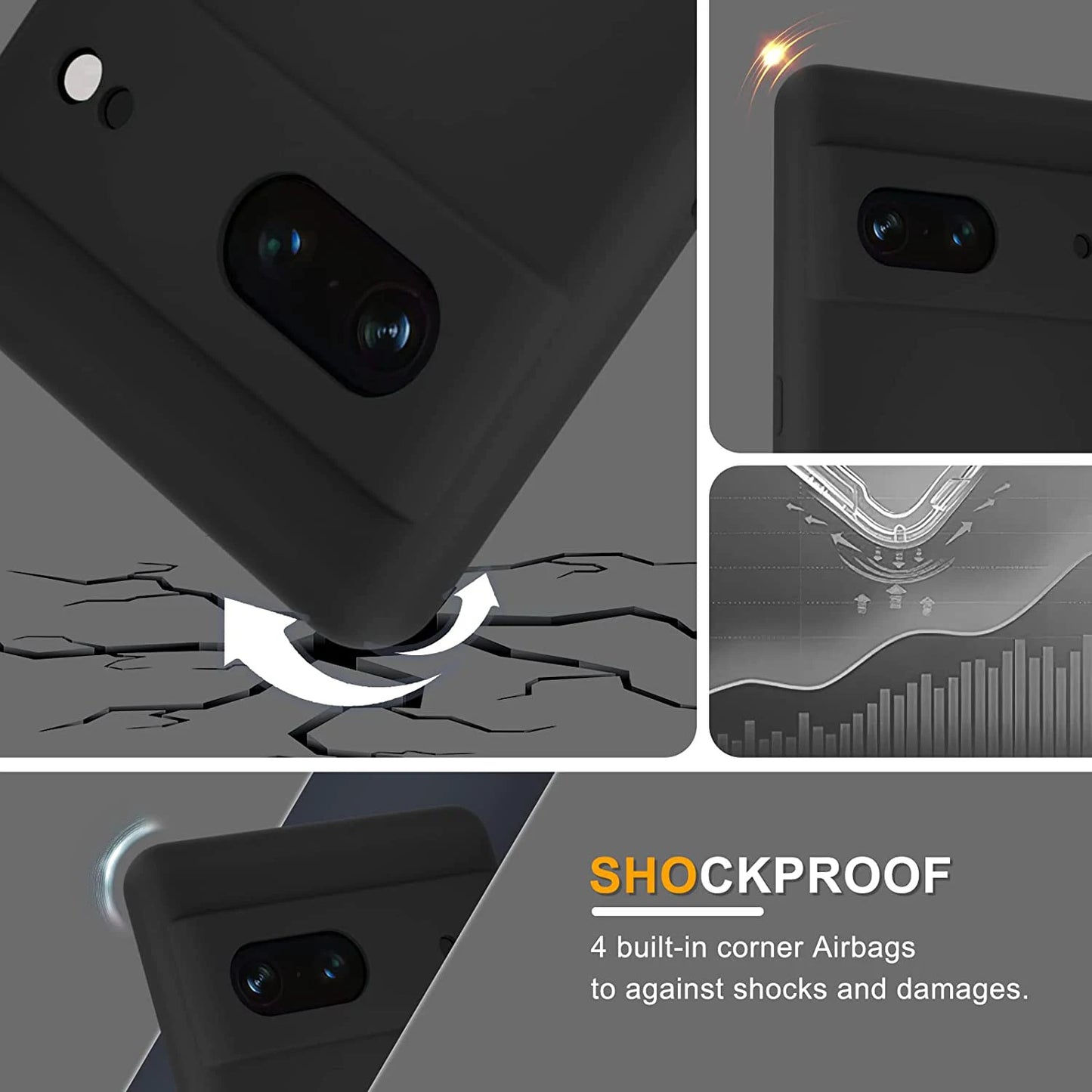 For Google Pixel 7 Shockproof Square Liquid Silicon TPU Phone Case Google Pixel 7/Pixel 8 Pro Protective Camera Lens