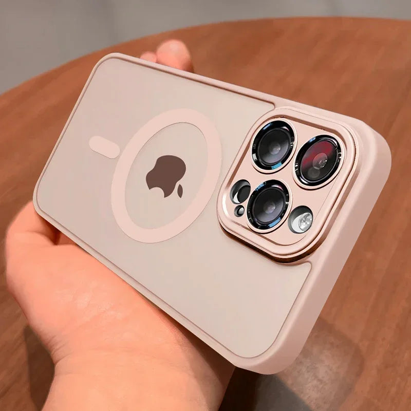 Magnetic Luxury Matte Translucent Armor Shockproof Case For iPhone 16 Pro Max Plus Magsafe Wireless Charge Cover