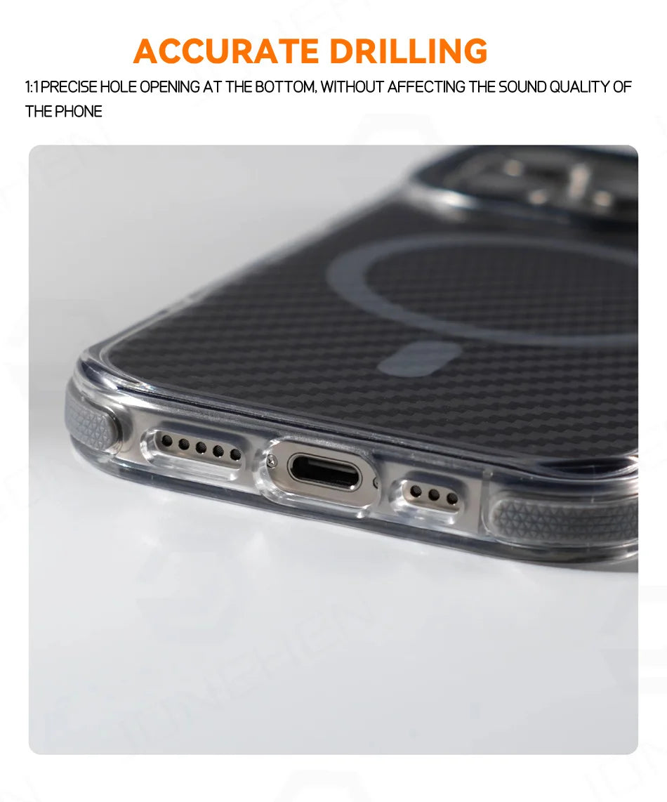 Non-Slip Carbon Fiber MagSafe Case for iPhone – Sleek Armor Protection