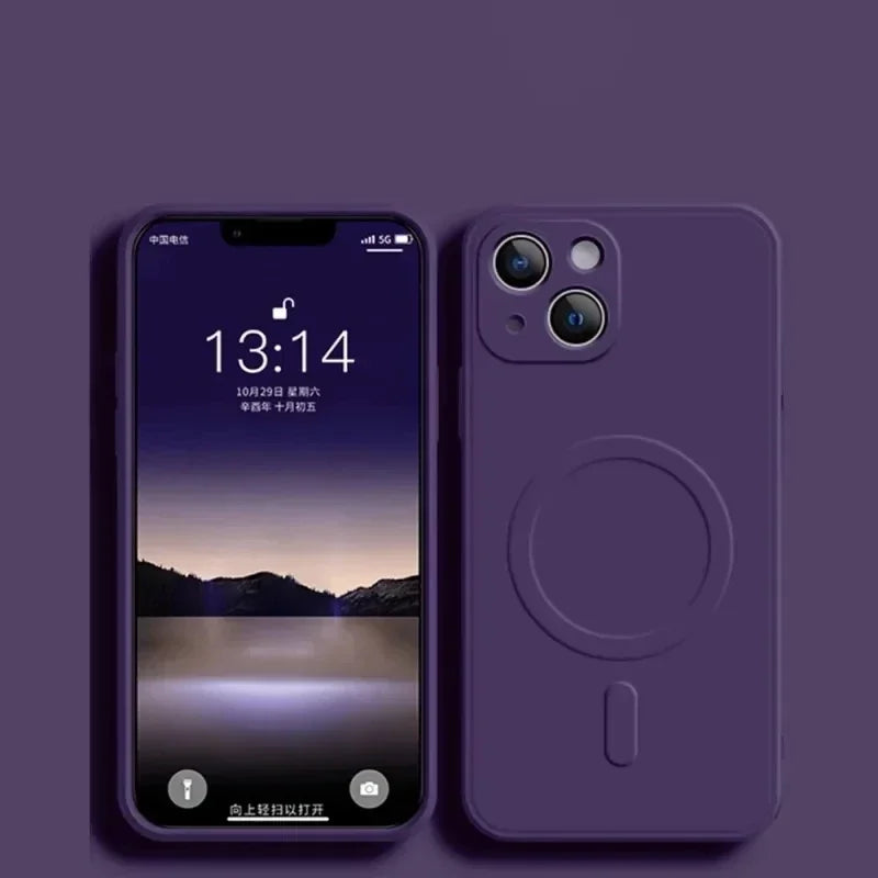 Liquid Silicone Case For iPhone 16 15 14 Plus Pro Max Magsafe Magnetic Wireless Charge Soft Cover
