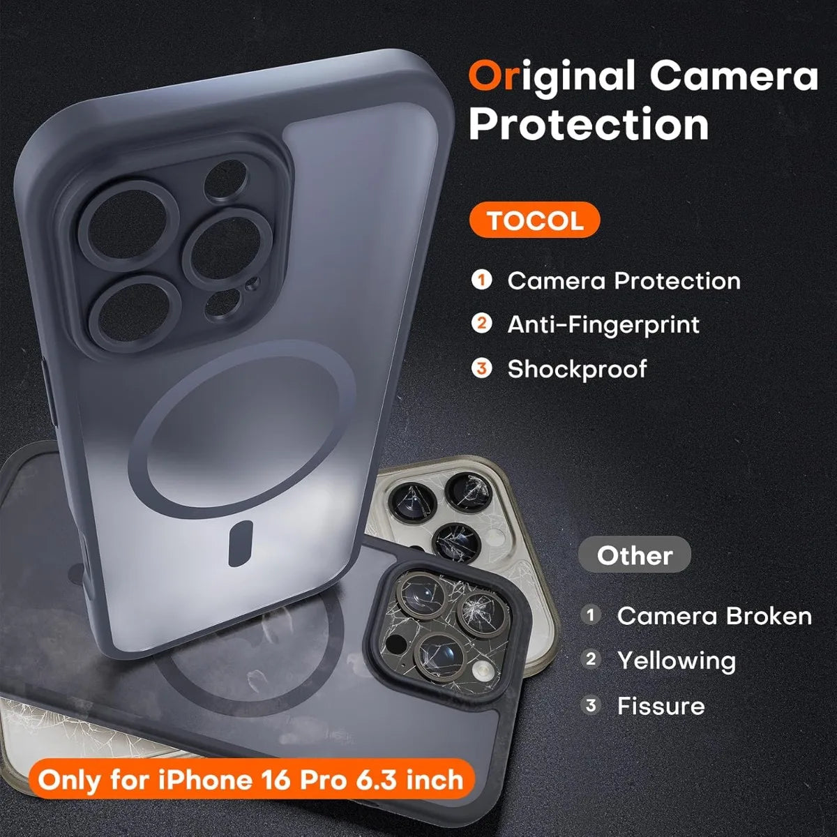 Translucent Magnetic Matte Phone Case for iPhone 16 Plus Pro Max Compatible with Magsafe