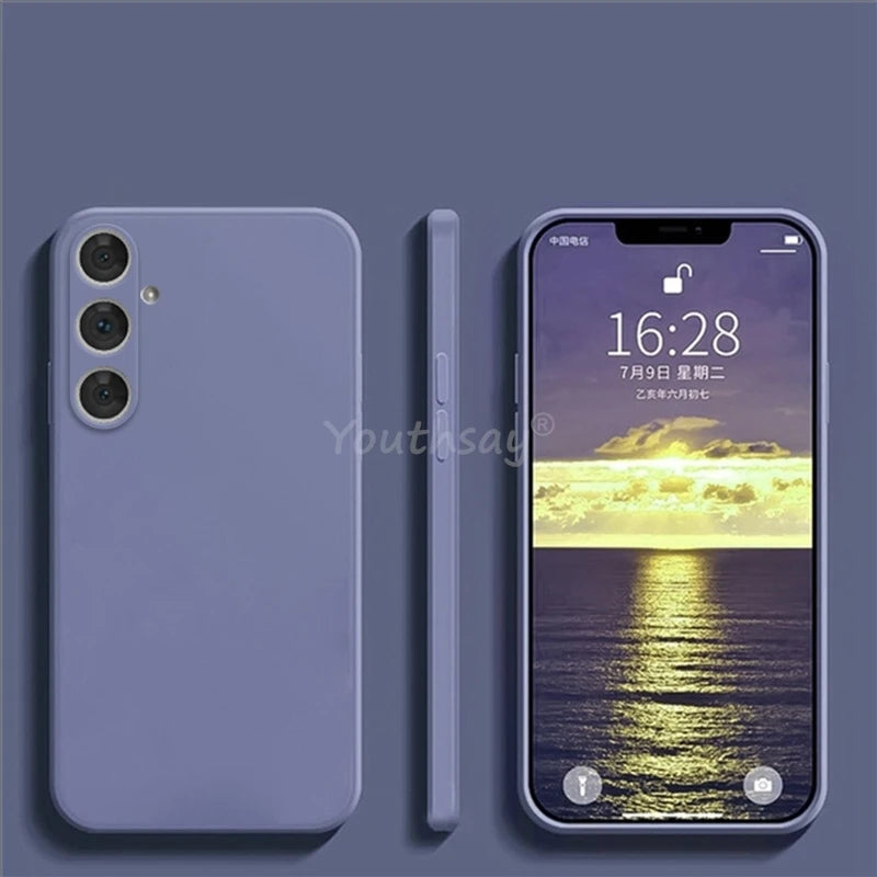 For Samsung Galaxy S25 Case Liquid Silicone Phone Case Samsung S25 Cover Plain Rubber TPU Phone Protector S25 Plus Ultra Cover