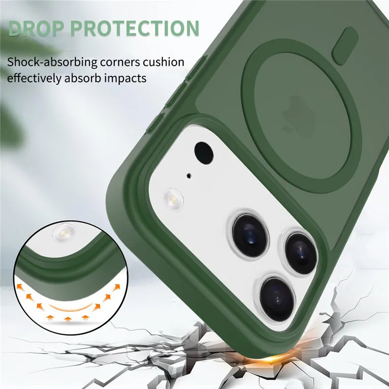 Matte Magnetic Phone Case Custom Skin Feel Shock Proof Cover Anti Fingerprint Frosted Magnetic Case For iPhone 17 Pro