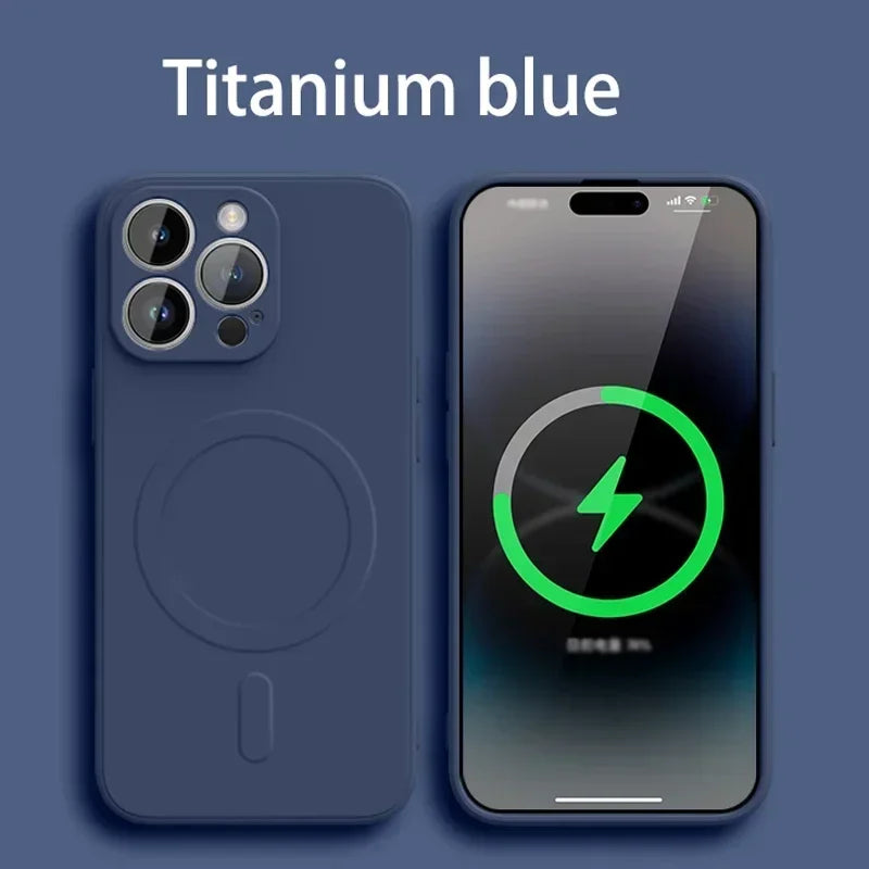 Liquid Silicone Case For iPhone 16 15 14 Plus Pro Max Magsafe Magnetic Wireless Charge Soft Cover