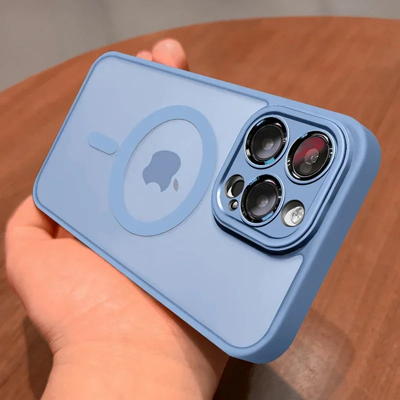 Magnetic Luxury Matte Translucent Armor Shockproof Case For iPhone 16 Pro Max Plus Magsafe Wireless Charge Cover