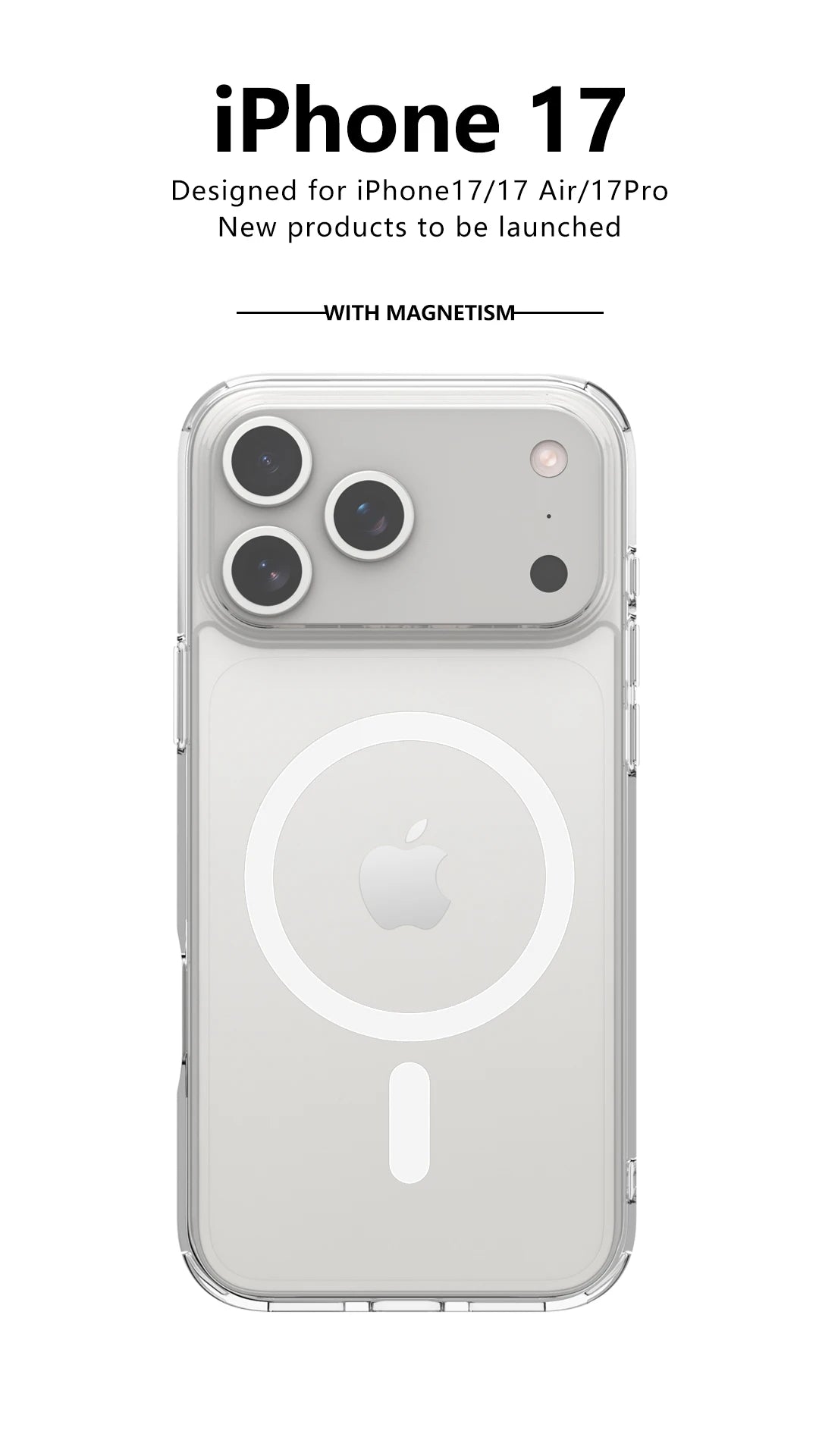 Shockproof  Magsafe Clear Magnetic Wireless Charge Case For iPhone 17 Air 17 Pro Max Hybrid Hard Acrylic Back Cover Bumper