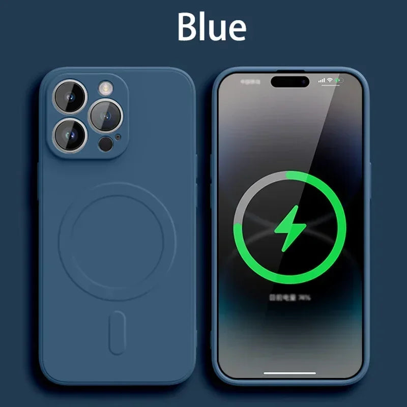 Liquid Silicone Case For iPhone 16 15 14 Plus Pro Max Magsafe Magnetic Wireless Charge Soft Cover