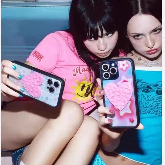Wildflower WF Love Suction Phone Case – Heart-Shaped Suction Cup Grip Cover