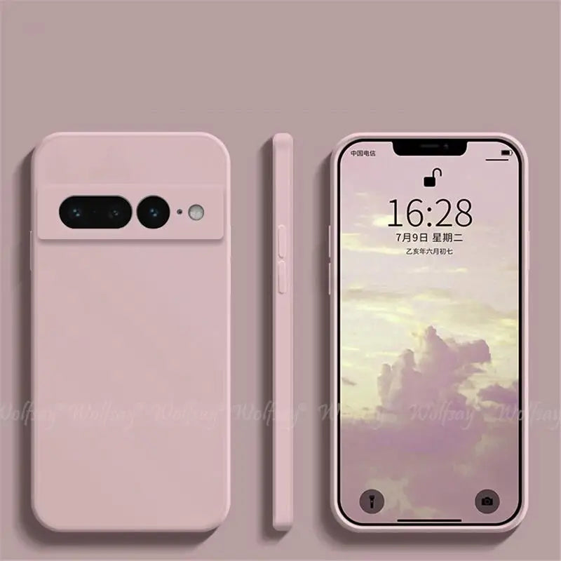 For Google Pixel 7 Pro Case Liquid Silicone Rubber Protector Phone Case Google Pixel 8 Pro 7 Pro 7A 7 6A 6 Pro Cover TPU Case