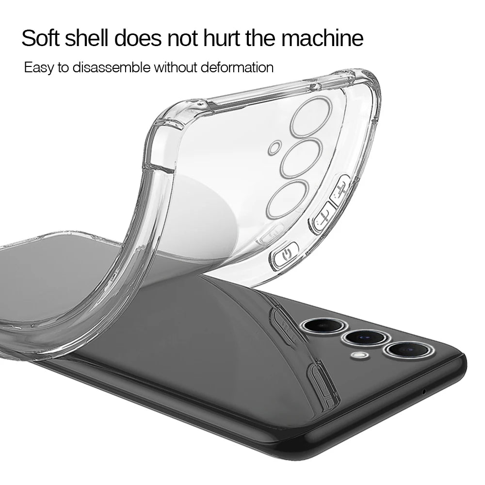 For Samsung Galaxy S25 Case Anti-Yellow Transparent Soft Back Shockproof Cover SamsungS25 Ultra S 25 FE Plus Edge 5G Clear Funda
