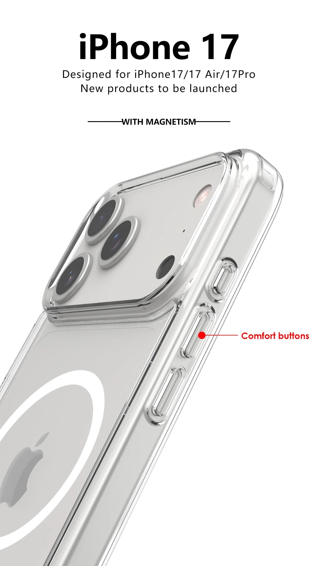 Shockproof  Magsafe Clear Magnetic Wireless Charge Case For iPhone 17 Air 17 Pro Max Hybrid Hard Acrylic Back Cover Bumper