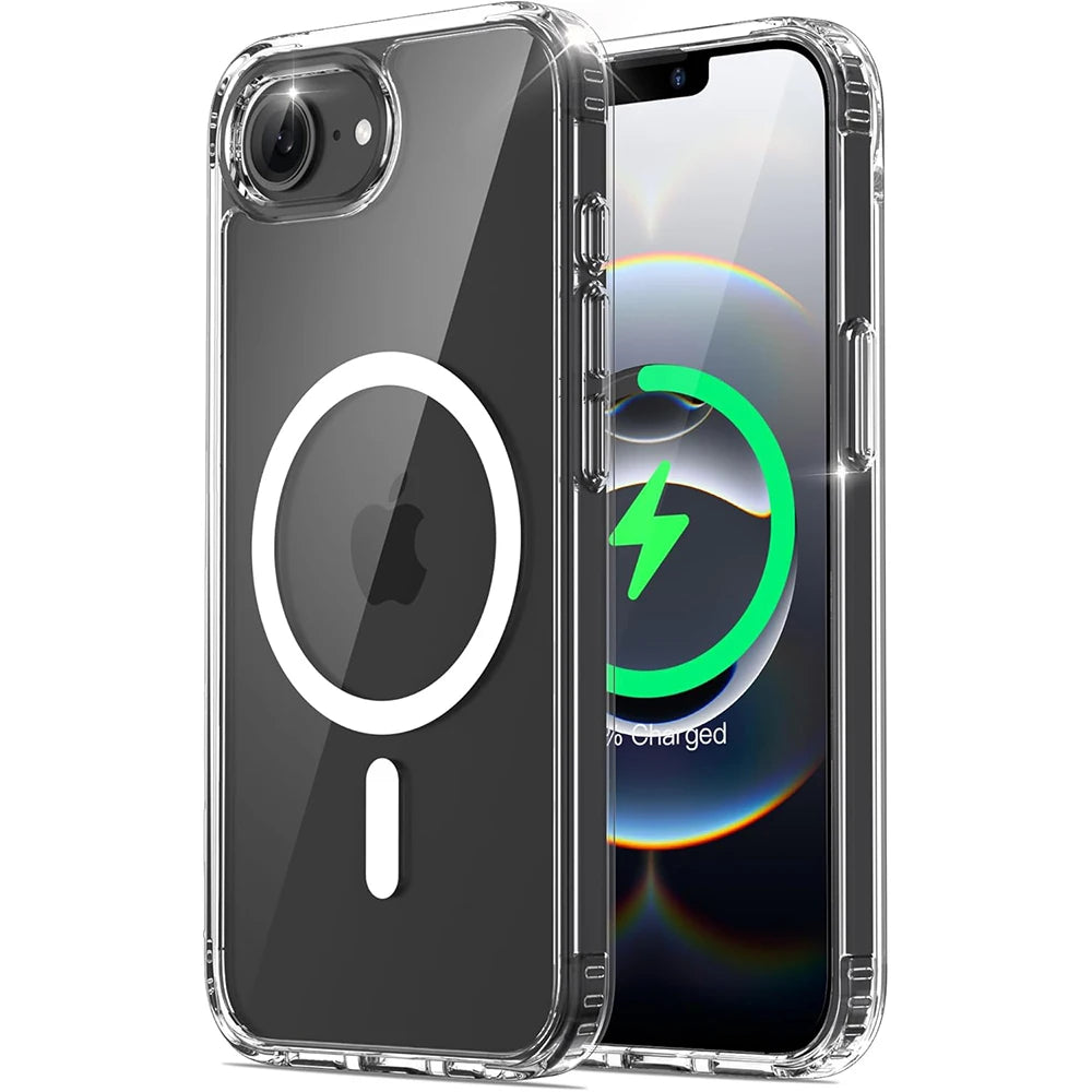 Strong Magnetic Magsafe Wireless Charging Case For iPhone 16 :  Clear Magnetic Rugged Shockproof Protective Transparent Cell Phone Cover