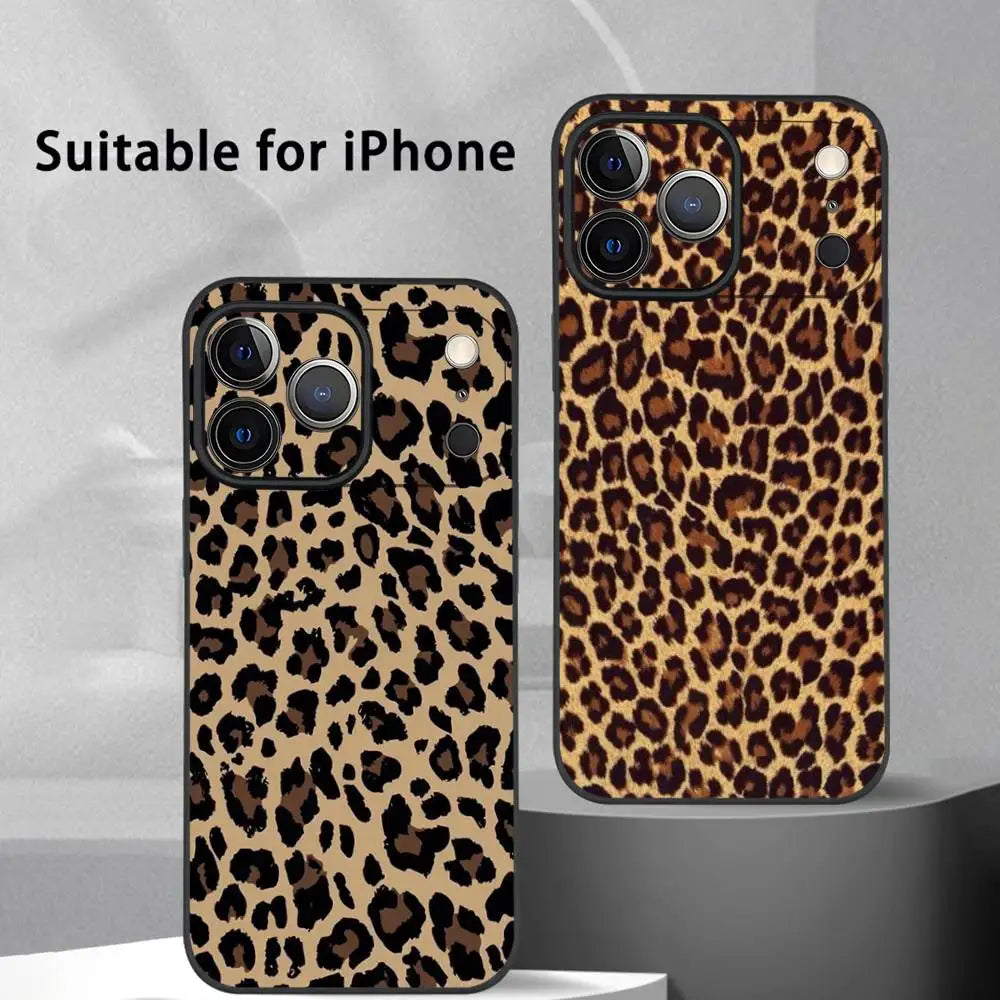 Leopard Print Phone Case For iPhone 16 Pro & 16 Pro Max