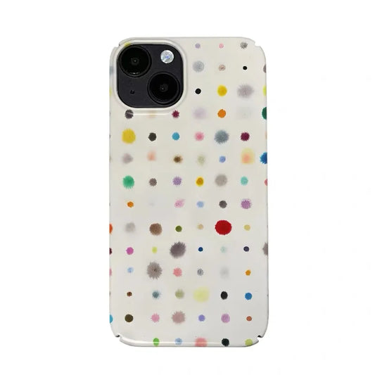Colorful Polka Dot Art Case for iPhone 16 Pro – Shockproof Acrylic Phone Cover