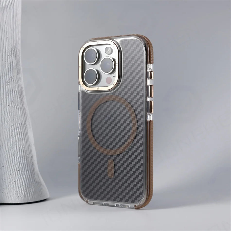 Non-Slip Carbon Fiber MagSafe Case for iPhone – Sleek Armor Protection
