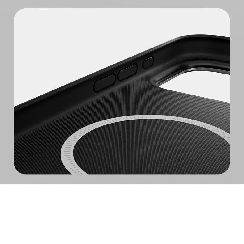 Strong Leather Magnetic Case For iPhone With Wireless Charging Metal Camera Protection Cover