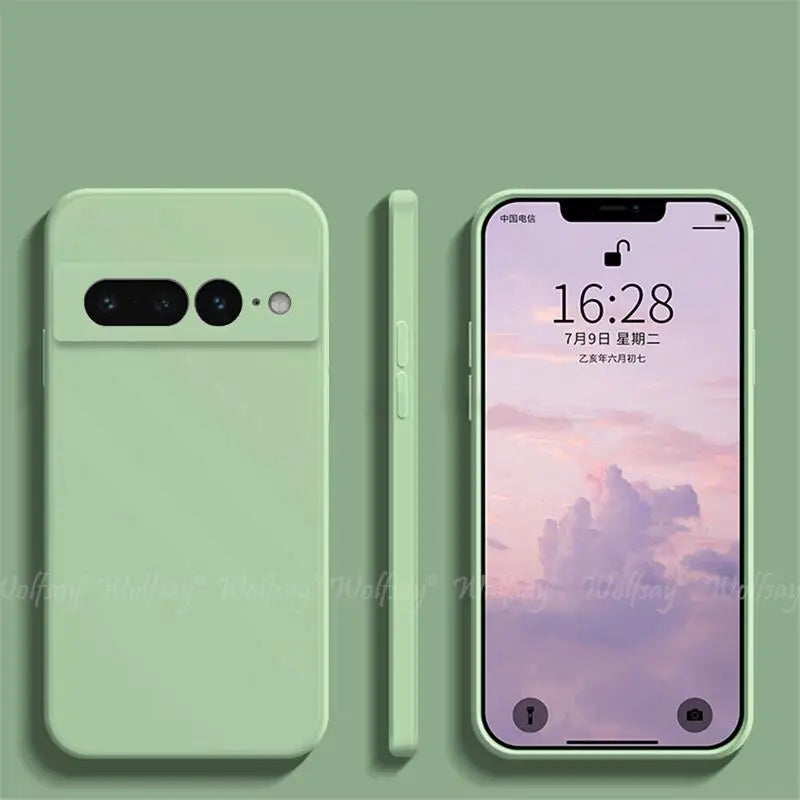 For Google Pixel 7 Pro Case Liquid Silicone Rubber Protector Phone Case Google Pixel 8 Pro 7 Pro 7A 7 6A 6 Pro Cover TPU Case