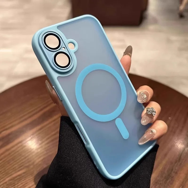 Translucent Magnetic Matte Phone Case for iPhone 16 Plus Pro Max Compatible with Magsafe