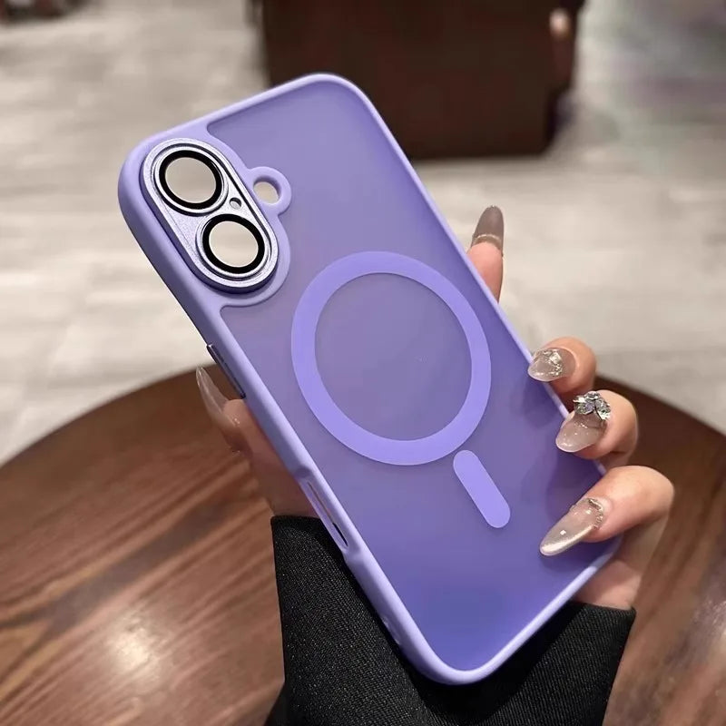 Translucent Magnetic Matte Phone Case for iPhone 16 Plus Pro Max Compatible with Magsafe