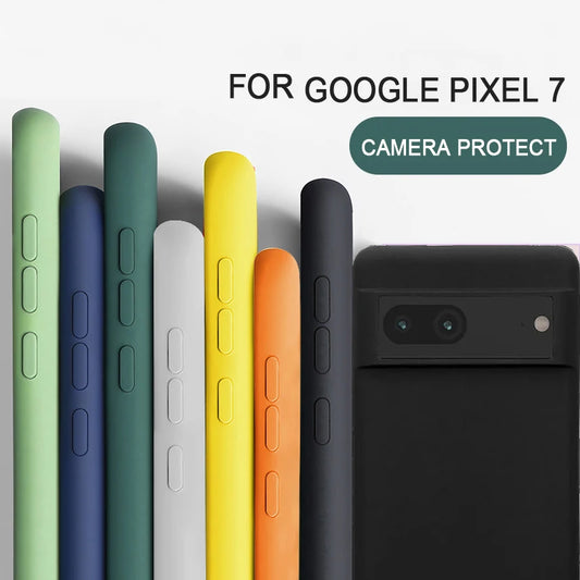 For Google Pixel 7 Shockproof Square Liquid Silicon TPU Phone Case Google Pixel 7/Pixel 8 Pro Protective Camera Lens