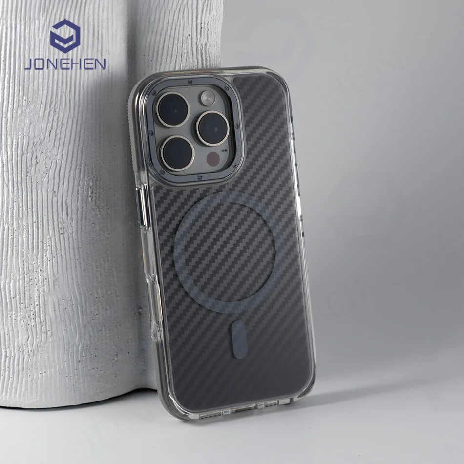 Non-Slip Carbon Fiber MagSafe Case for iPhone – Sleek Armor Protection