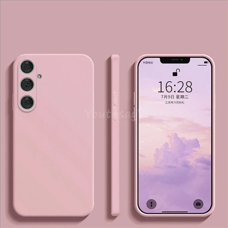 For Samsung Galaxy S25 Case Liquid Silicone Phone Case Samsung S25 Cover Plain Rubber TPU Phone Protector S25 Plus Ultra Cover