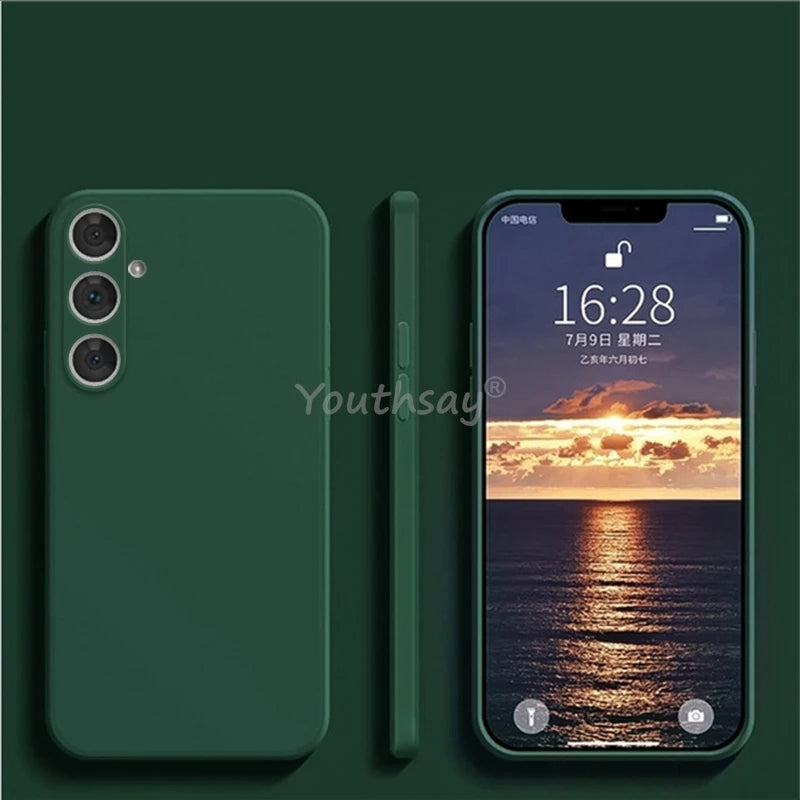 For Samsung Galaxy S25 Case Liquid Silicone Phone Case Samsung S25 Cover Plain Rubber TPU Phone Protector S25 Plus Ultra Cover