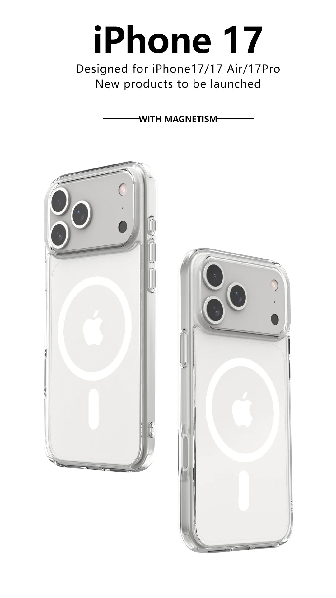 Shockproof  Magsafe Clear Magnetic Wireless Charge Case For iPhone 17 Air 17 Pro Max Hybrid Hard Acrylic Back Cover Bumper
