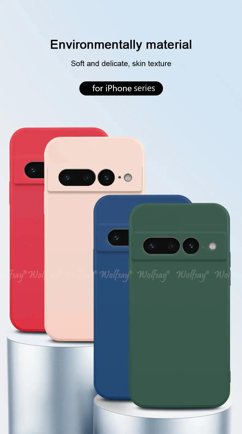 For Google Pixel 7 Pro Case Liquid Silicone Rubber Protector Phone Case Google Pixel 8 Pro 7 Pro 7A 7 6A 6 Pro Cover TPU Case
