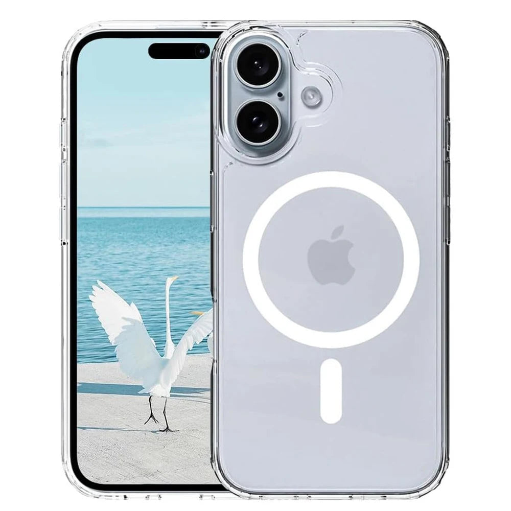 Strong Magnetic Magsafe Case For iPhone 16e 16 Plus Pro Max Hybrid Hard Cover Silicon Clear Shell Shockproof