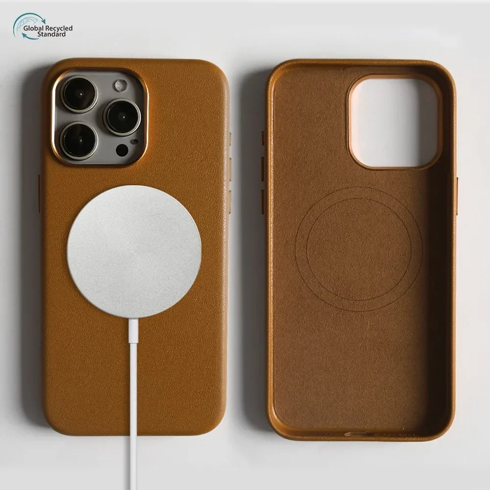 Eco-Friendly Magnetic Leather Phone Case For iPhone 16