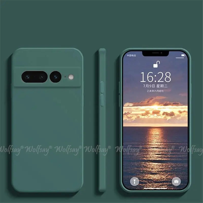For Google Pixel 7 Pro Case Liquid Silicone Rubber Protector Phone Case Google Pixel 8 Pro 7 Pro 7A 7 6A 6 Pro Cover TPU Case