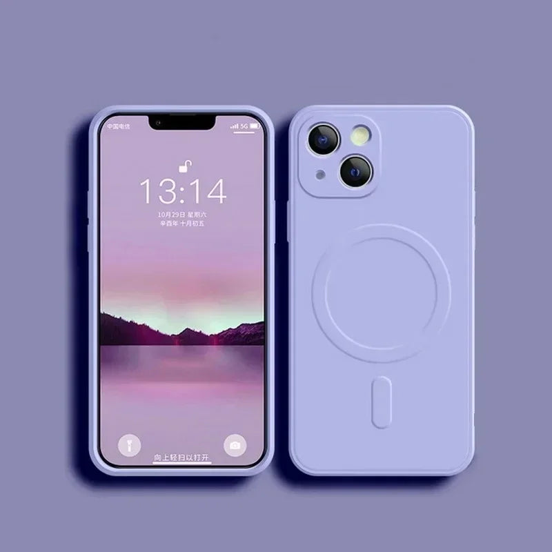 Liquid Silicone Case For iPhone 16 15 14 Plus Pro Max Magsafe Magnetic Wireless Charge Soft Cover