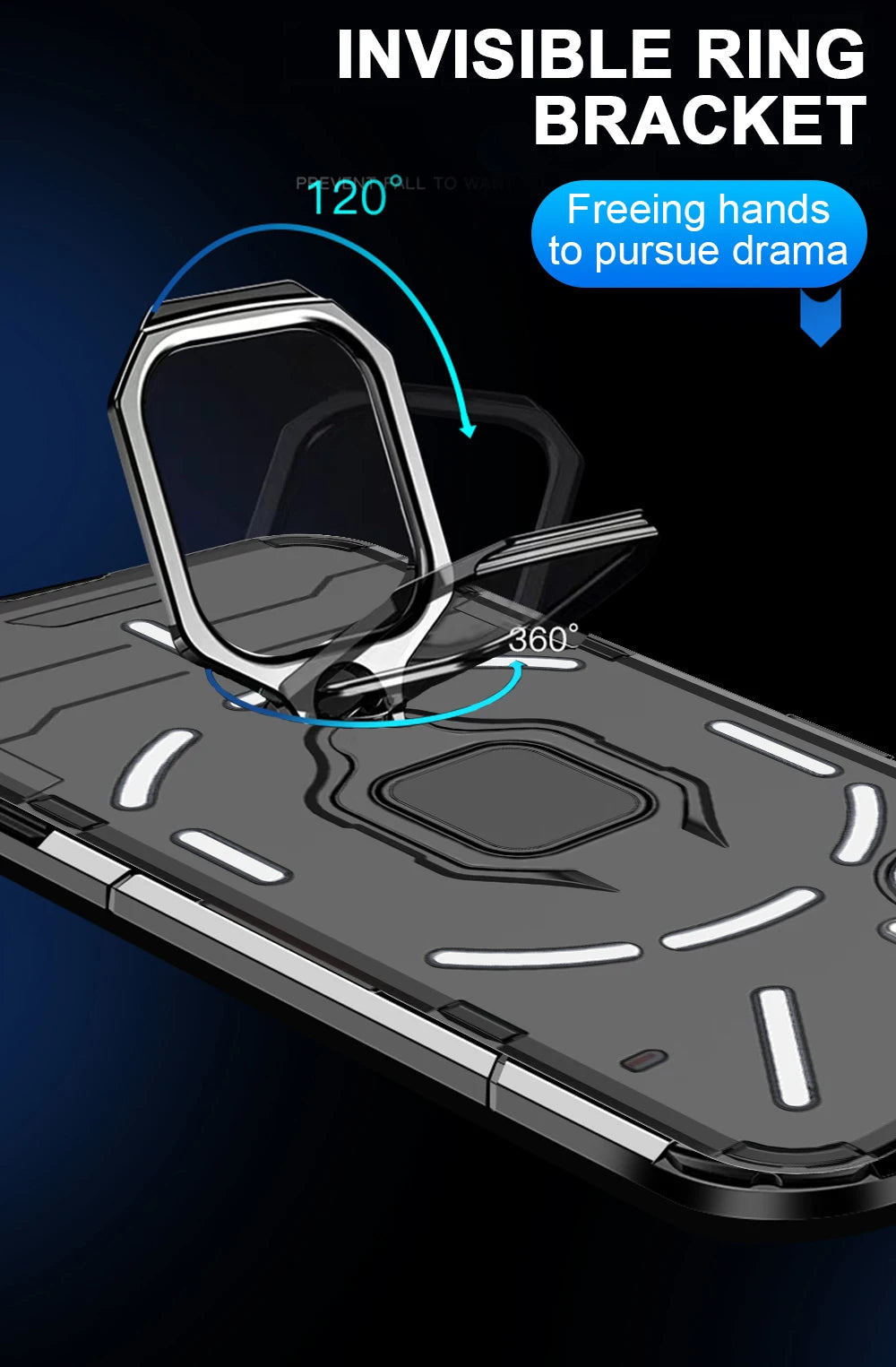 Shockproof Armor Case for Nothing Phone 2 1 Silicone + PC Metal Ring Stand Phone Back Cover for Nothing Phone 2 1
