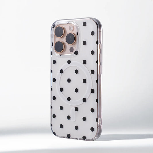 Polka Dot Phone Case For iPhone 16 15 14 13 12 Pro & Pro Max Magsafe Wireless Charging