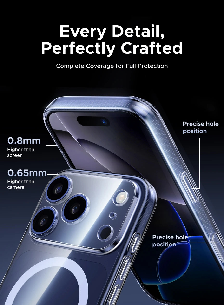 UGREEN Magnetic Shockproof Transparent Not Yellowing Premium Magsafe Case for iPhone 17