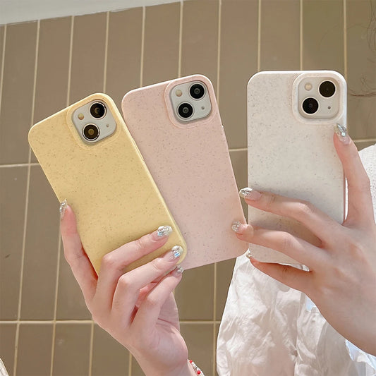 Eco Bio Wheat Straw Soft Silicone Phone Case For iPhone
