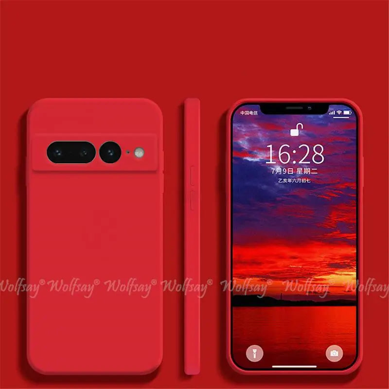 For Google Pixel 7 Pro Case Liquid Silicone Rubber Protector Phone Case Google Pixel 8 Pro 7 Pro 7A 7 6A 6 Pro Cover TPU Case